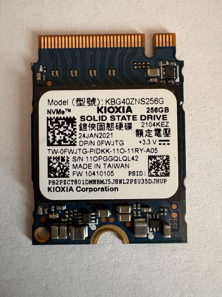 TOSHIBA 256GB 4x3 NVMe SSD 2230